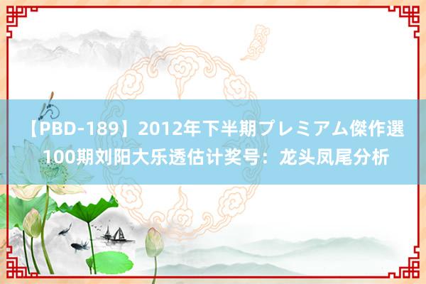 【PBD-189】2012年下半期プレミアム傑作選 100期刘阳大乐透估计奖号：龙头凤尾分析